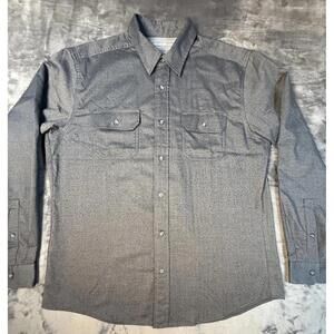 Eddie Bauer Button Down Shirt Men's Gray Long Sleeve Large